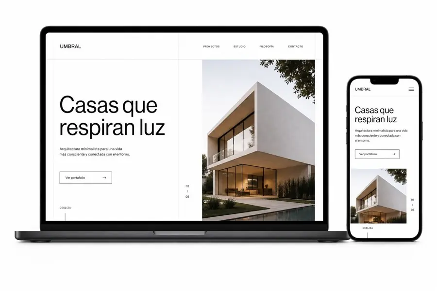 Ejemplo de estilo moderna y minimalista