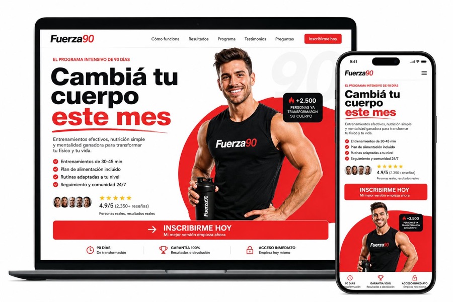 Ejemplo de estilo directa y de alta conversión