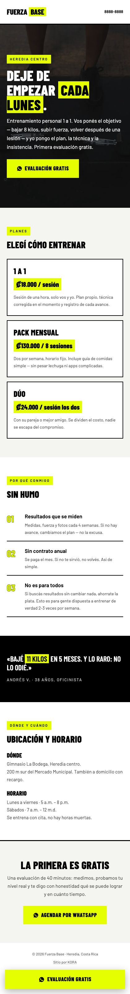 Micro-landing Fuerza Base